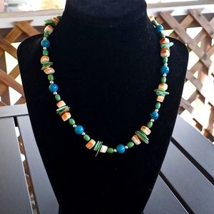 Mexican jewelry coconut beaded style Necklace